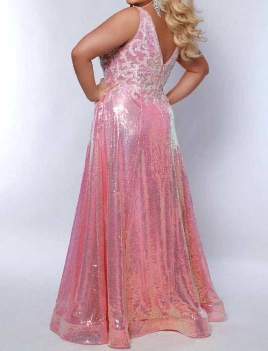 Sydney'S Closet - Iridescent Sequins Prom Dress