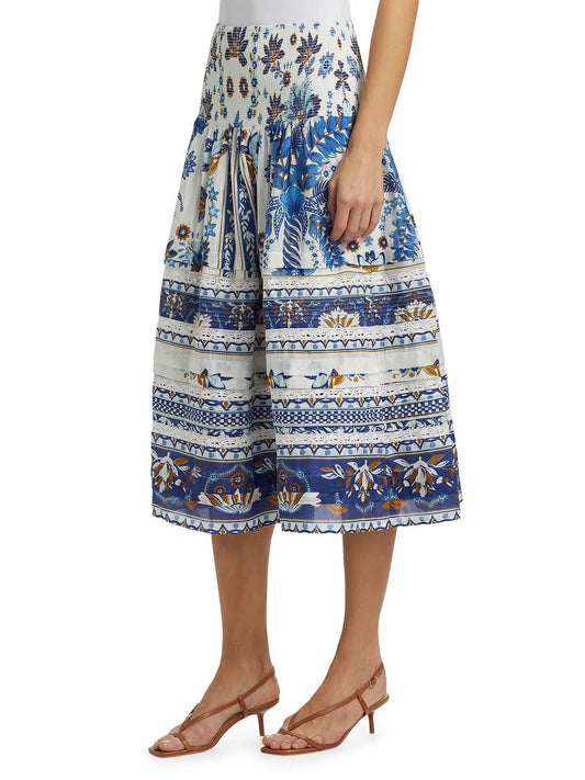Farm Rio - Ana Tapestry Cotton Midi Skirt