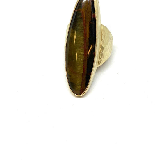 Heather Benjamin Jewelry - Long Oval Tiger Iron Ring