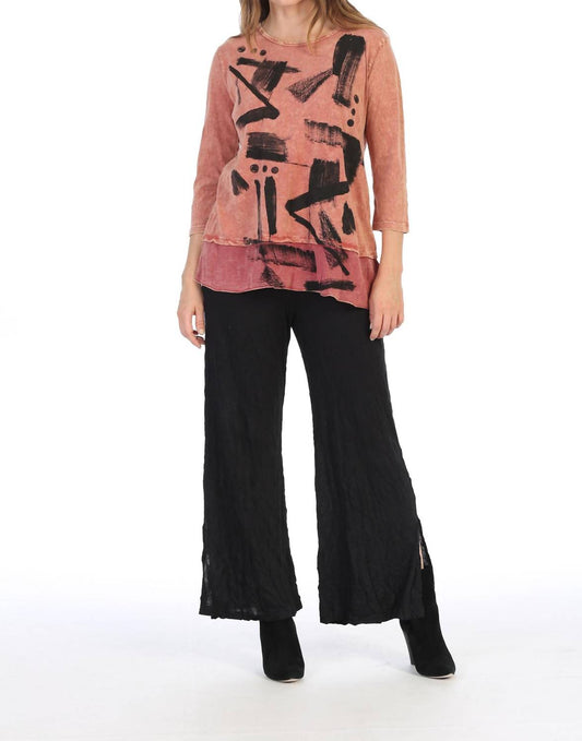 Jess & Jane - Journal Mineral Washed Cotton Georgette Contrast Top