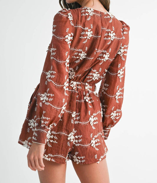 Endless Blu. - Floral Embroidered Romper