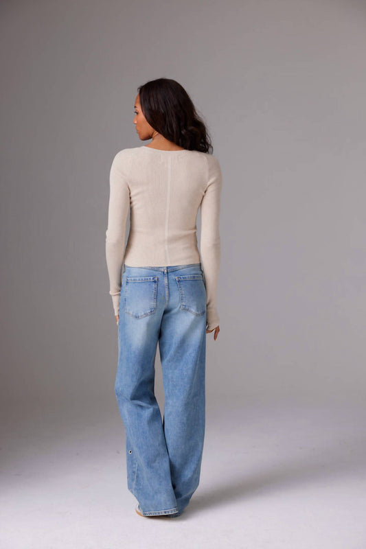 Colorush - Jones Skinny Rib V-neck Sweater