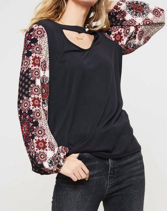 Promesa - Floral Print Sleeve Knit Top