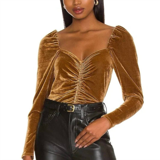 Bb Dakota - Ruched Front Velvet Top