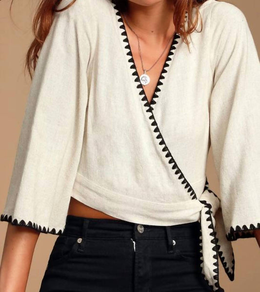 Lulus - Allamanda Cropped Wrap Top