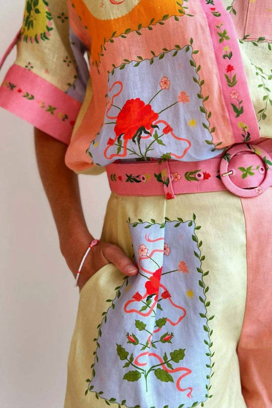 Sundayup - Shandy Multi Print Top & Shorts Set