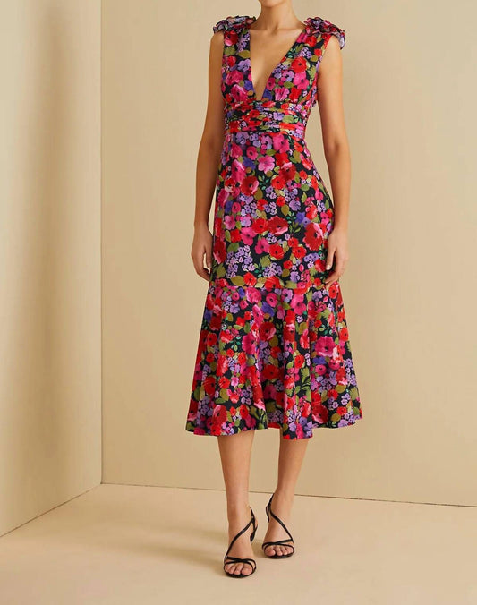 Amur - Sorena Deep V Midi Dress