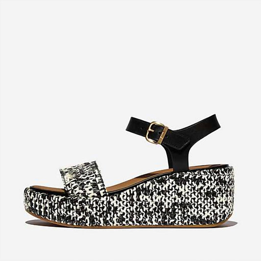 Fitflop - Women's Two-tone Woven Wedge Ankle-strap Sandals