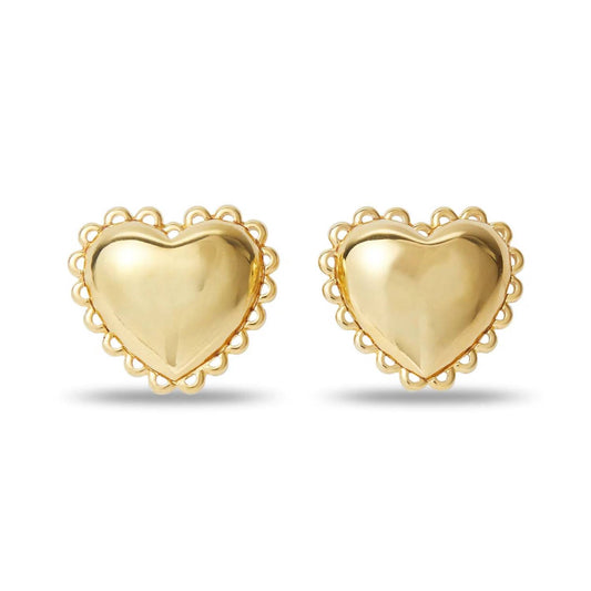 Lele Sadoughi - Women's Lace Heart Button Clip-on Earrings
