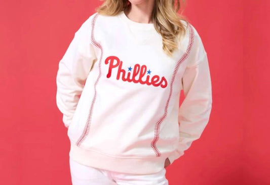 Terez - Phillies Baseball Stitch Crew Sweatshirt
