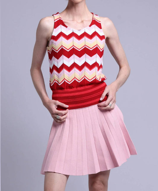 Minnie Rose - Cotton Cashmere Chevron Pointelle Tank Top