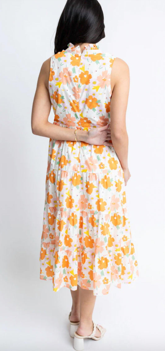 Karlie - Floral V Neck Sleeveless Tier Maxi Dress