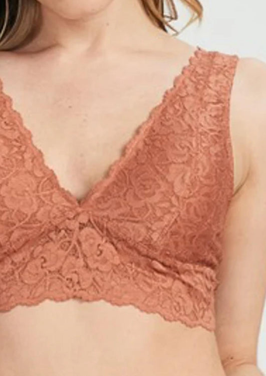 Wishlist - Scalloped Lace V Neck Padded Bralette