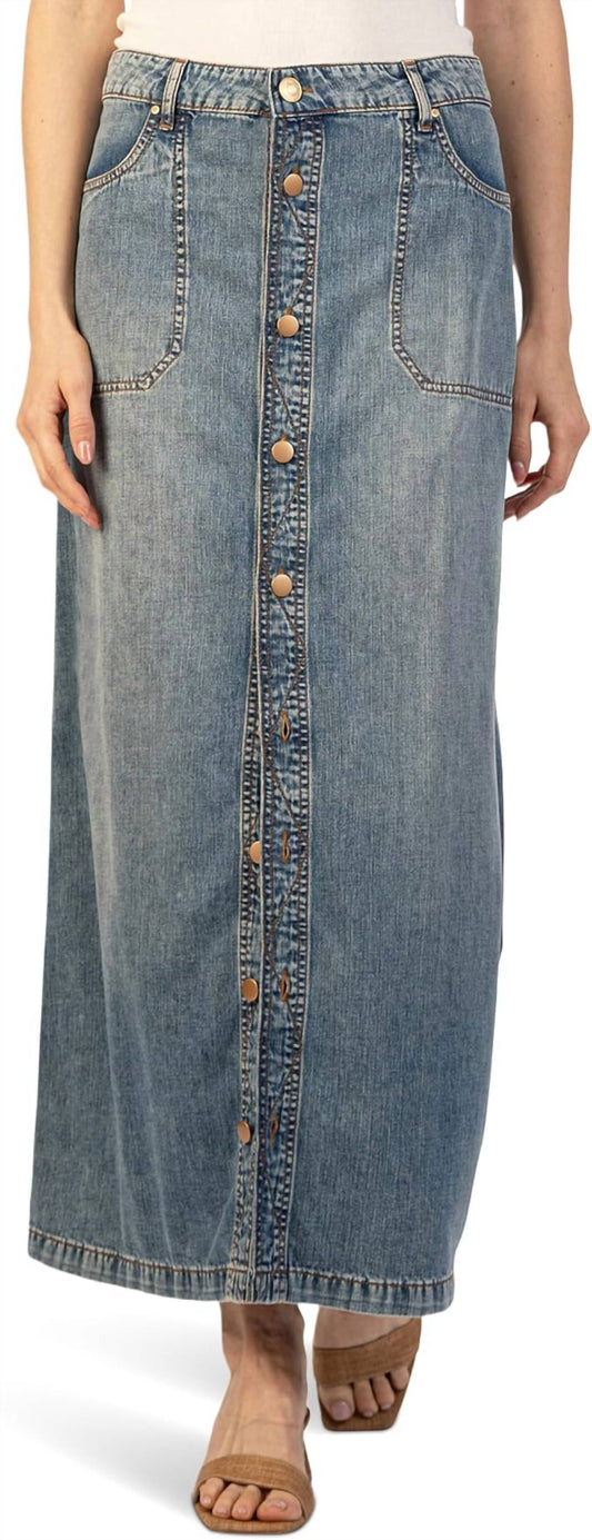 Kut From The Kloth - Liora Button Front Long Denim Skirt