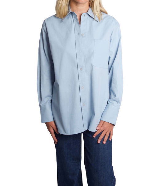Vince - Oversized Shirt With Faux Leather Trim