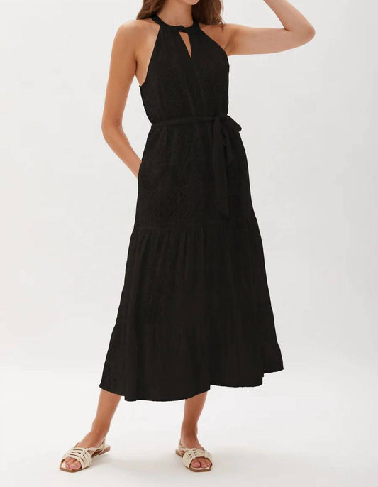 Ecru - Hathaway Embroidered Halter Dress