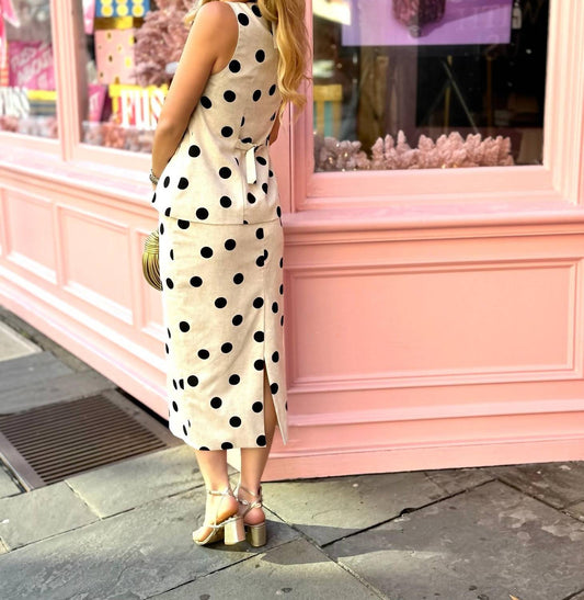 Aureum - Polka Dot Ruffle Vest