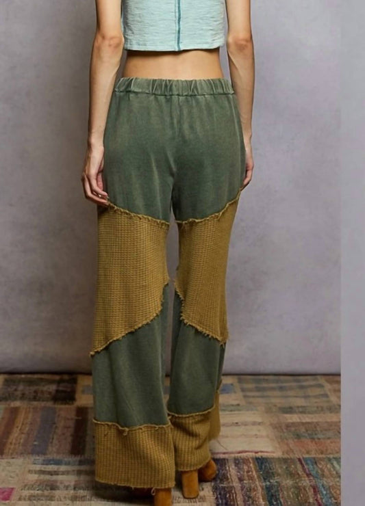 Pol - Elastic Waist Knit Wear Patch Relaxed Pants