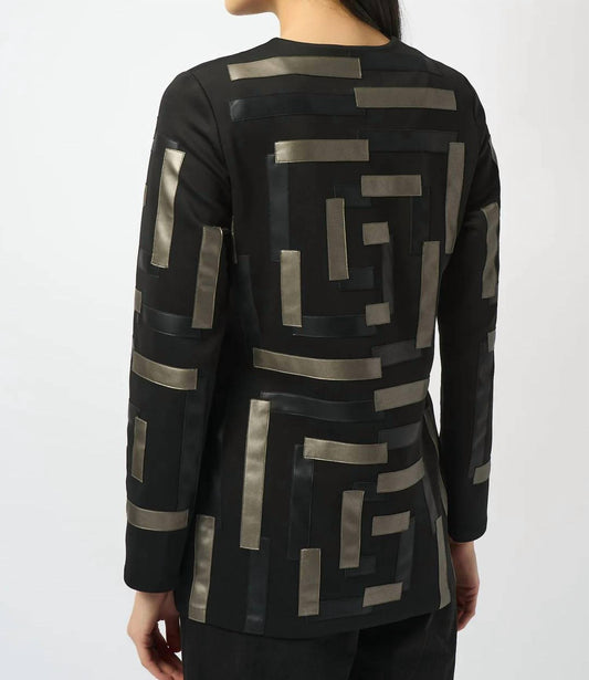 Joseph Ribkoff - Two-tone Crewneck Jacket