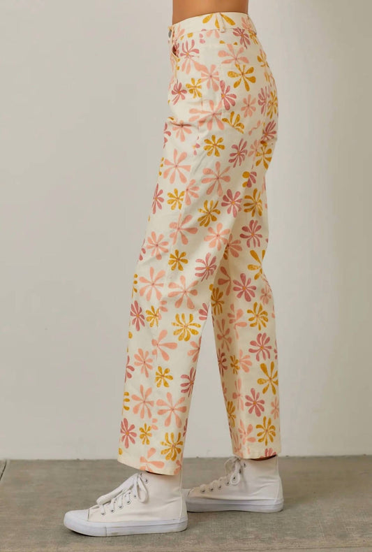 Polagram - Women's Floral Stretch Denim Pant