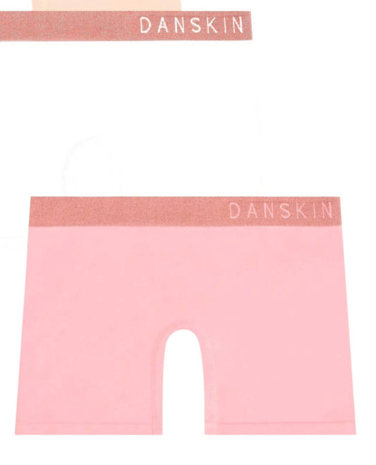 Danskin - Girls 3-pack Seamless Boyshort Underwear With Lurex Logo Band