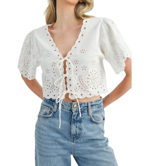 Mable - Janelle Embroidered Top
