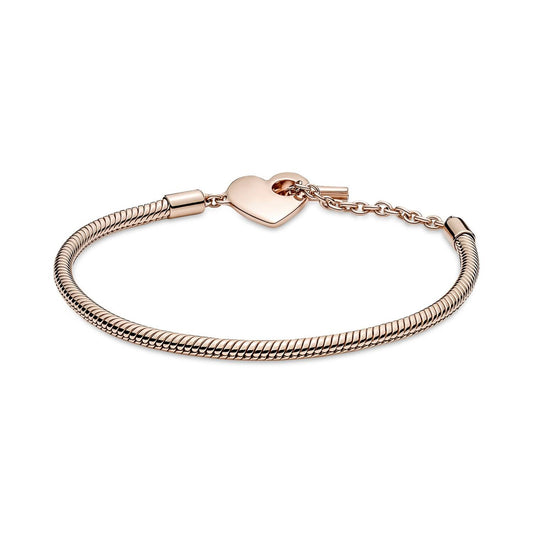 Pandora - Heart T Bar Snake Bracelet