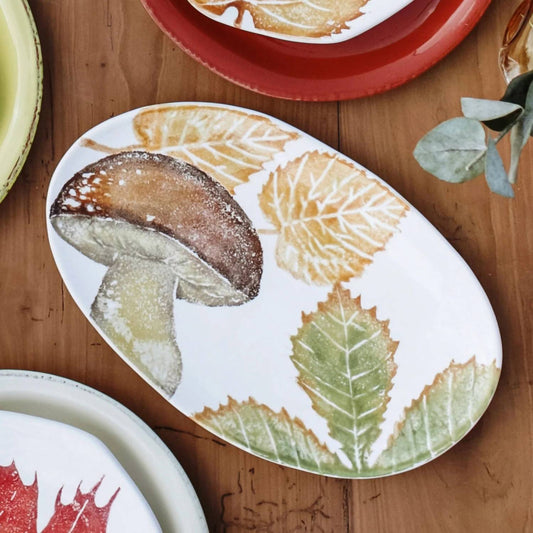 Vietri - Autunno Mushroom Small Oval Platter