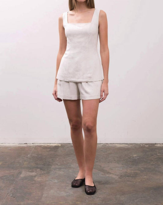 Moon River - Linen Square Neck Top