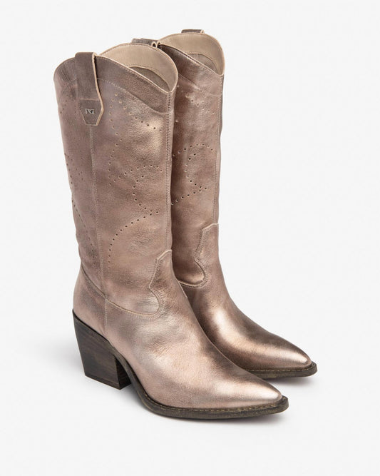 Nerogiardini - Women's Torba Leather Cowboy Boots