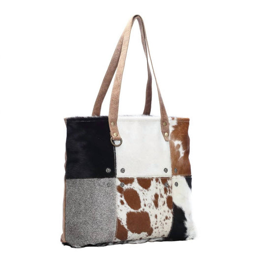 Myra Bags - Women's Patch Cowhide Tote Bag