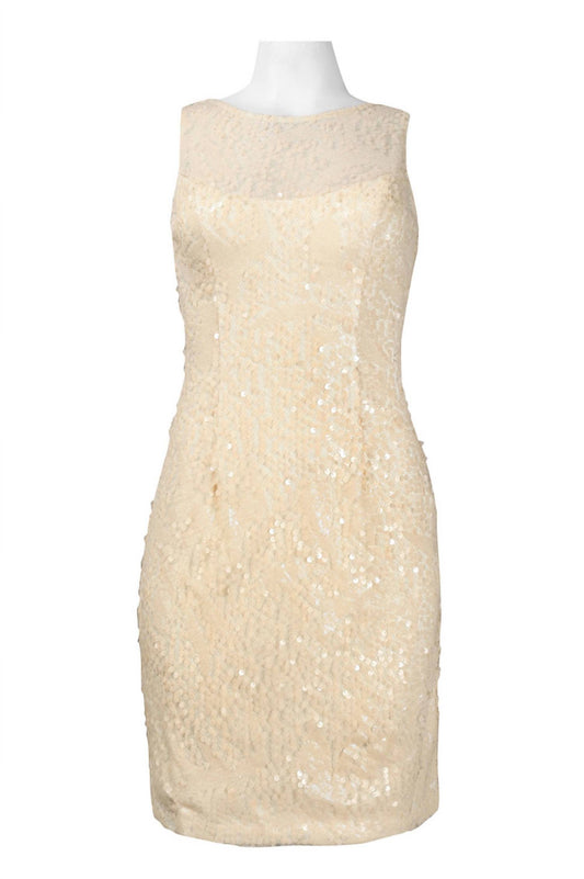Sue Wong - Sleeveless Bateau Neckline Sequin Dress