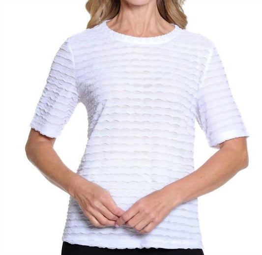 Multiples - Elbow Sleeve Ruffle Top