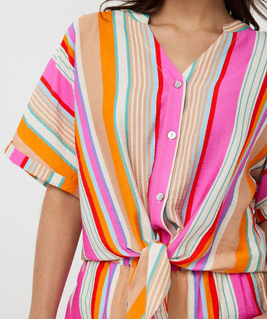 Esqualo - Striped knot blouse