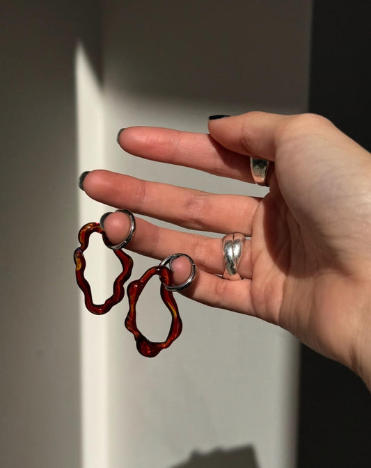 Alma Jewelry - Women's Glass Hoop Earrings