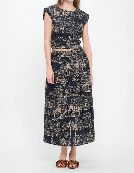 Meet Me In Santorini - Santorini Sketch Top And Skirt Set