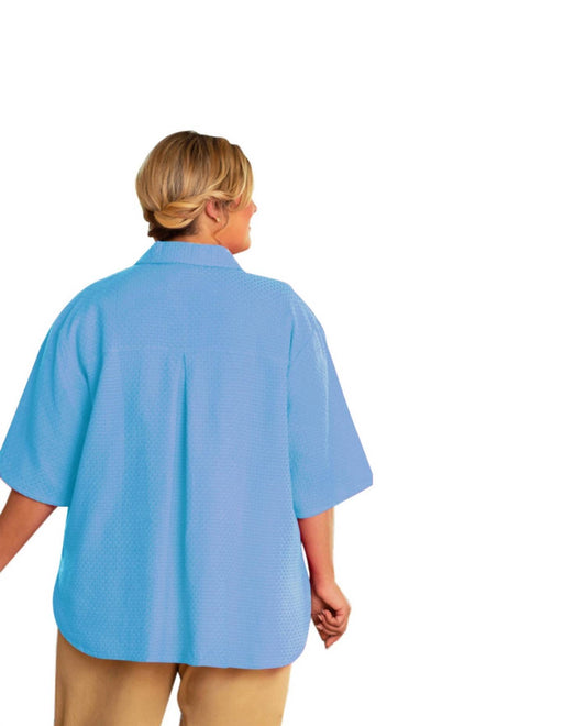 On The Plus Side - Short Sleeve Ameli Basketweave Shirt - Plus