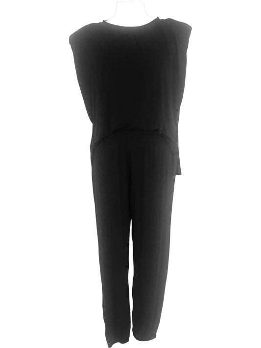 Elan - Women's One Piece Jogger Romper - black - clothing - jumpsuits