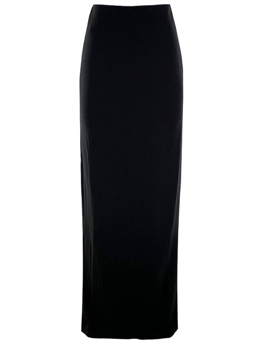 Emily Shalant - LONG CREPE SLIM SKIRT - black - clothing - pencil