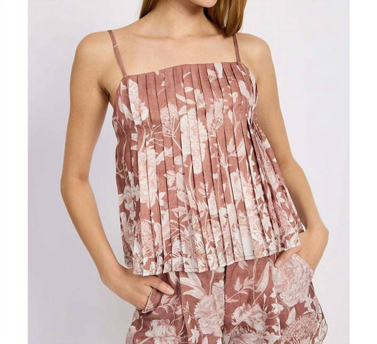 En Saison - Monet Top - brown - clothing - floral