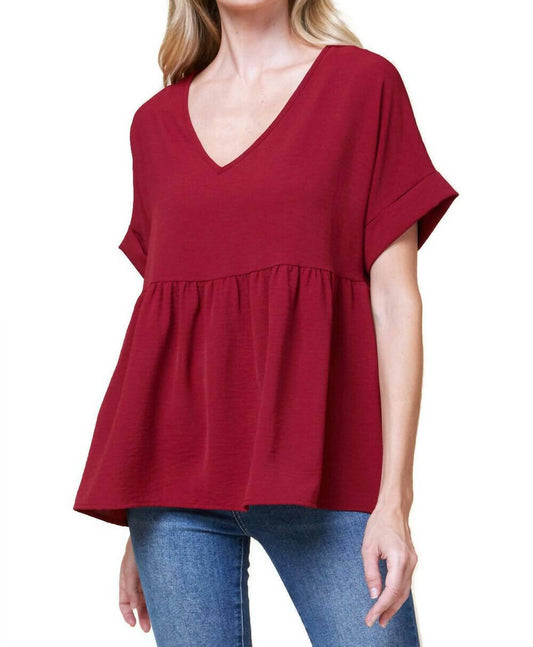Entro - Textured Babydoll Top - blouses - clothing - polyester