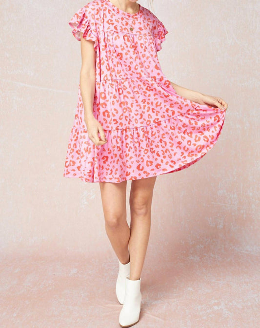 Entro - Tiered Ruffled Leopard Dress - animal - clothing - dresses