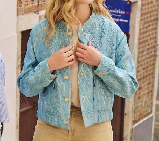 Esqualo - Bomber Jacquard Jacket - blue - bomber - jackets - clothing