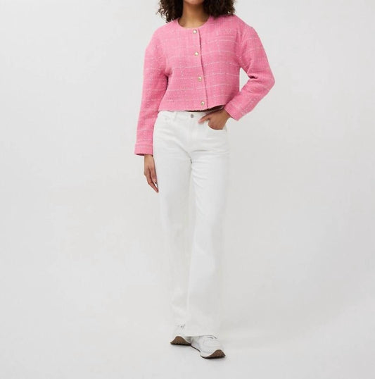 Esqualo - Cropped Boucle Jacket - blazers - clothing - jackets