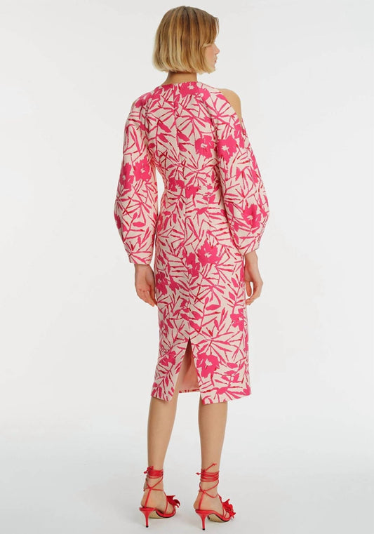 Exquise - Cut Out Puff Sleeve Midi Dress - clothing - dresses - floral