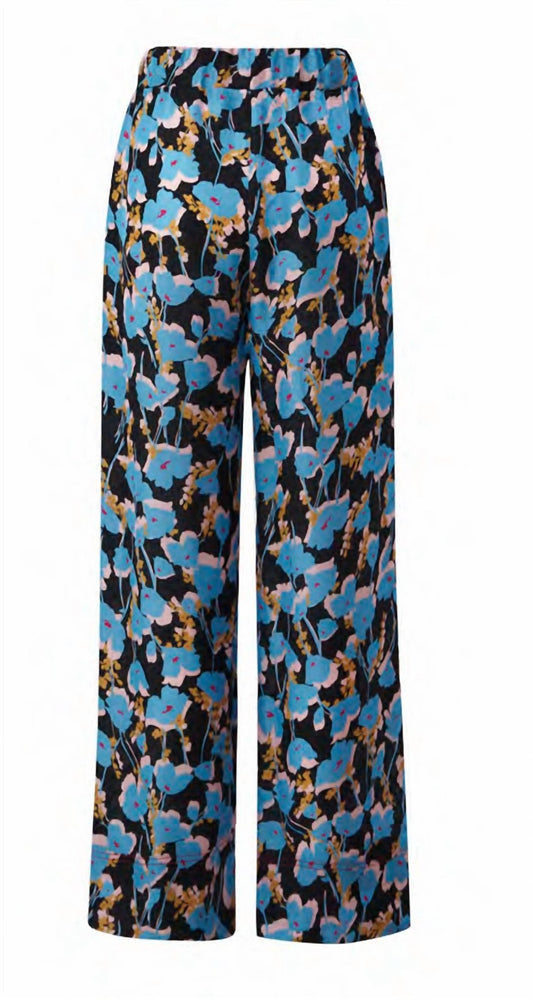 Exquise - Floral Print Wide Leg Pants - black - clothing - floral