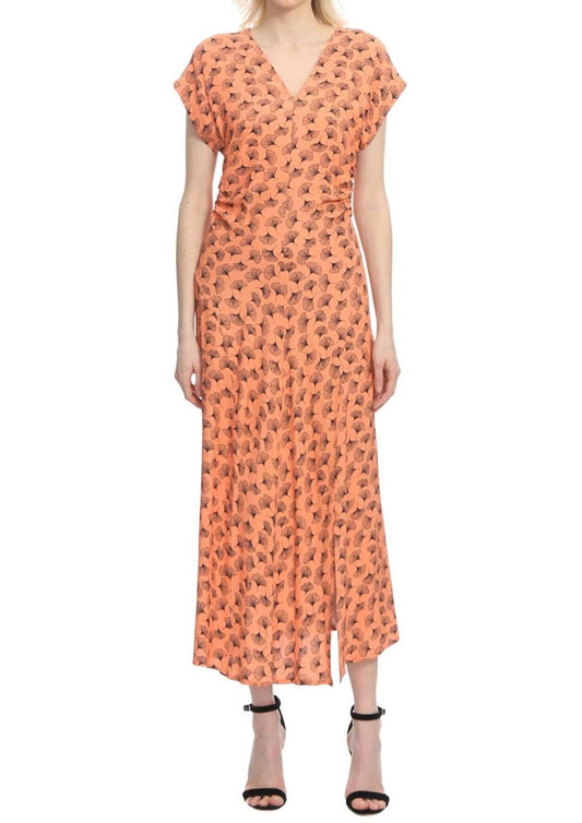 Exquise - Leaves Patterned A Line Midi Dress - clothing - dresses - maxi