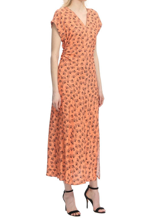 Exquise - Leaves Patterned A Line Midi Dress - clothing - dresses - maxi