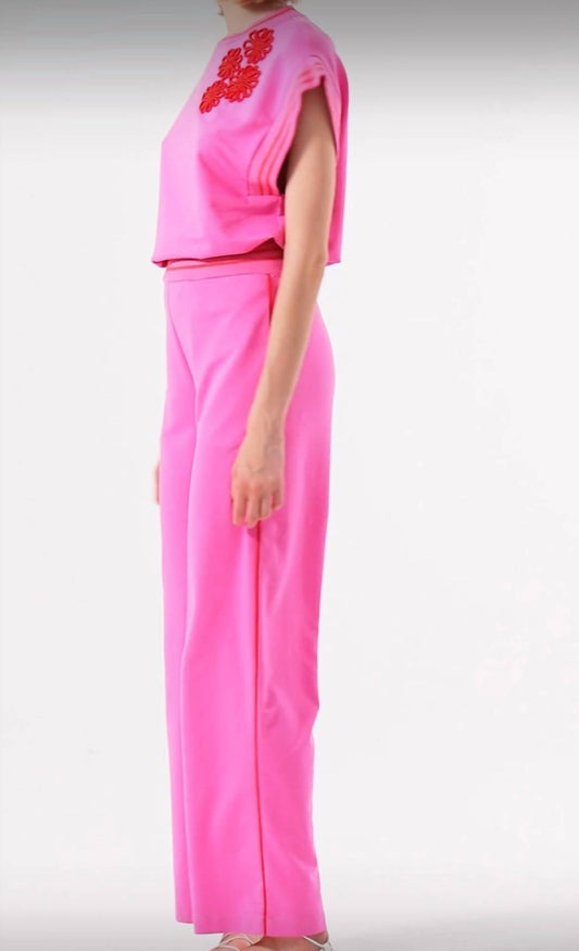 Exquise - Shirt & Pants Set With Red Piping - clothing - cotton - blend - loungewear