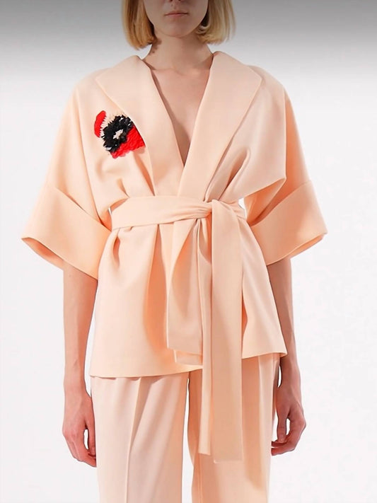 Exquise - Short Sleeve Crepe Jacket - blazers - clothing - jackets